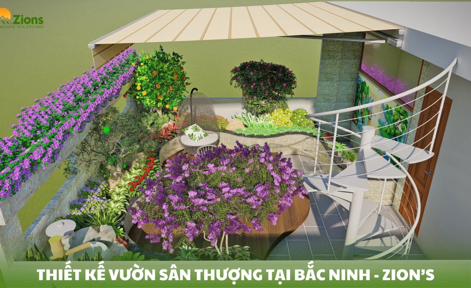 Thiết kế vườn sân thượng tại Bắc Ninh | Zion's
